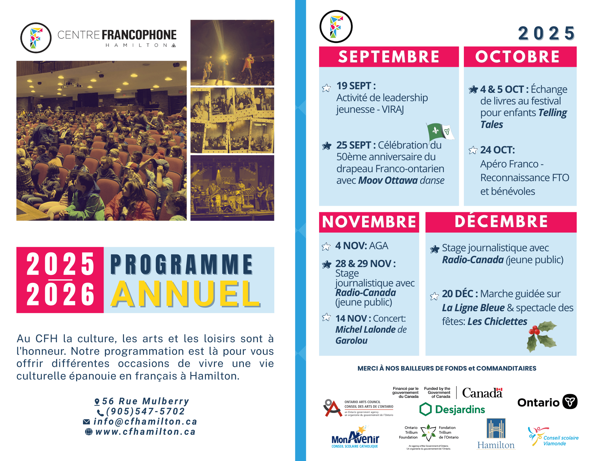 saison 2025-2026 Programme annuel 2025-2026 recto